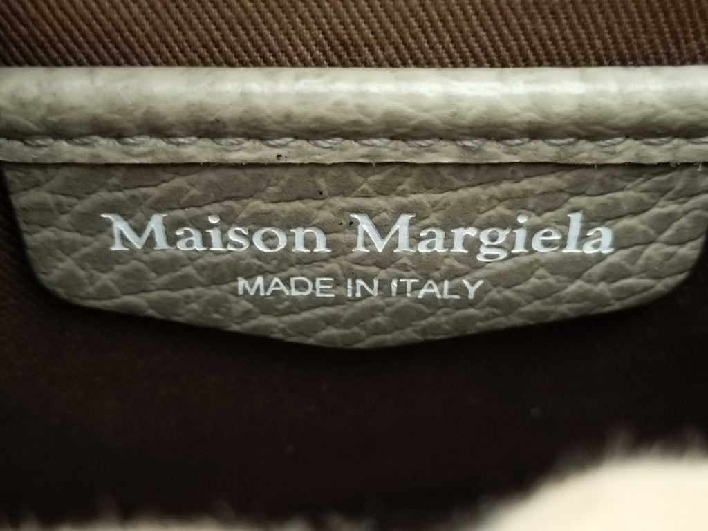 Maison Margiela メゾン マルジェラ ハンドバッグ 5AC S61WG0035 グレージュ系 レザー レディース 2WAY ショルダーバッグ バケットバッグ シルバー金具 美品