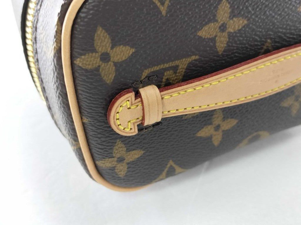 LOUIS VUITTON ルイヴィトン ハンドバッグ ニース ナノ M44936 ブラウン系 モノグラム レディース バニティバッグ ゴールド金具 美品
