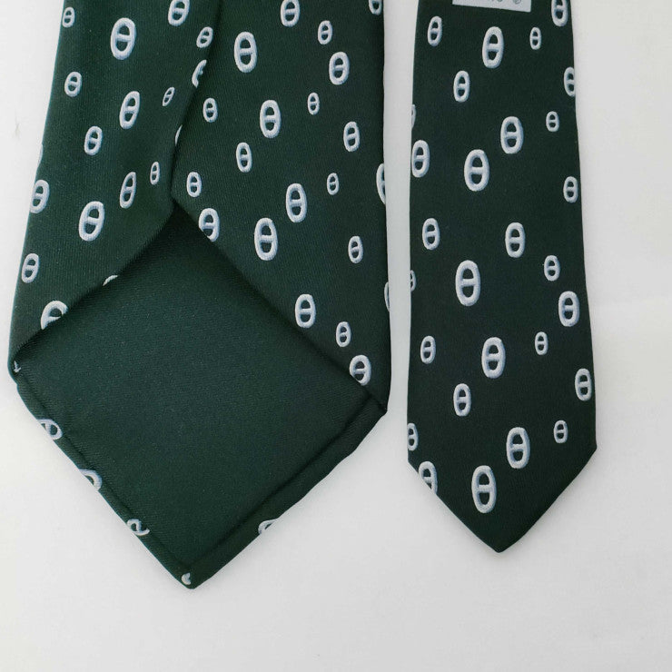 HERMES エルメス ネクタイ シェーヌダンクル ブラック系 シルク100％ メンズ 美品
