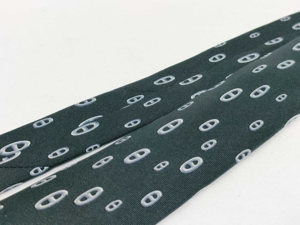 HERMES エルメス ネクタイ シェーヌダンクル ブラック系 シルク100％ メンズ 美品