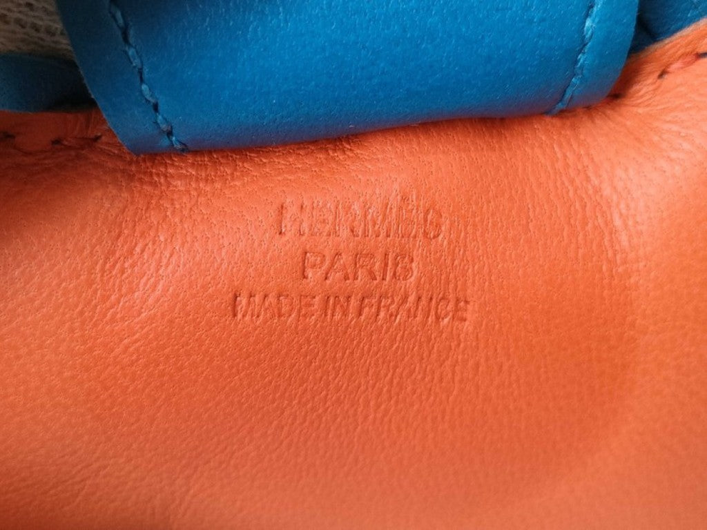 HERMES エルメス バッグチャーム ロデオ MM オレンジポピー ブルーザンジバル ローズアザレ系 アニョーミロ レディース 美品