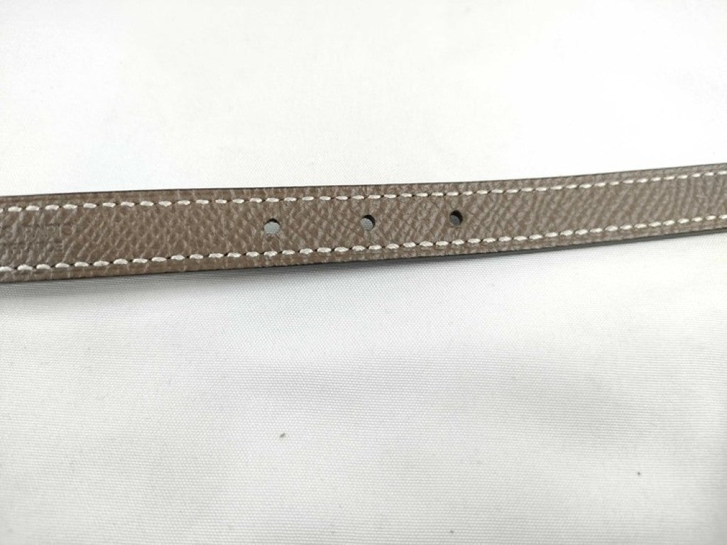 HERMES エルメス ベルト セリエ ミニ エトゥープ ブラック系 レザー レディース リバーシブル ゴールド金具