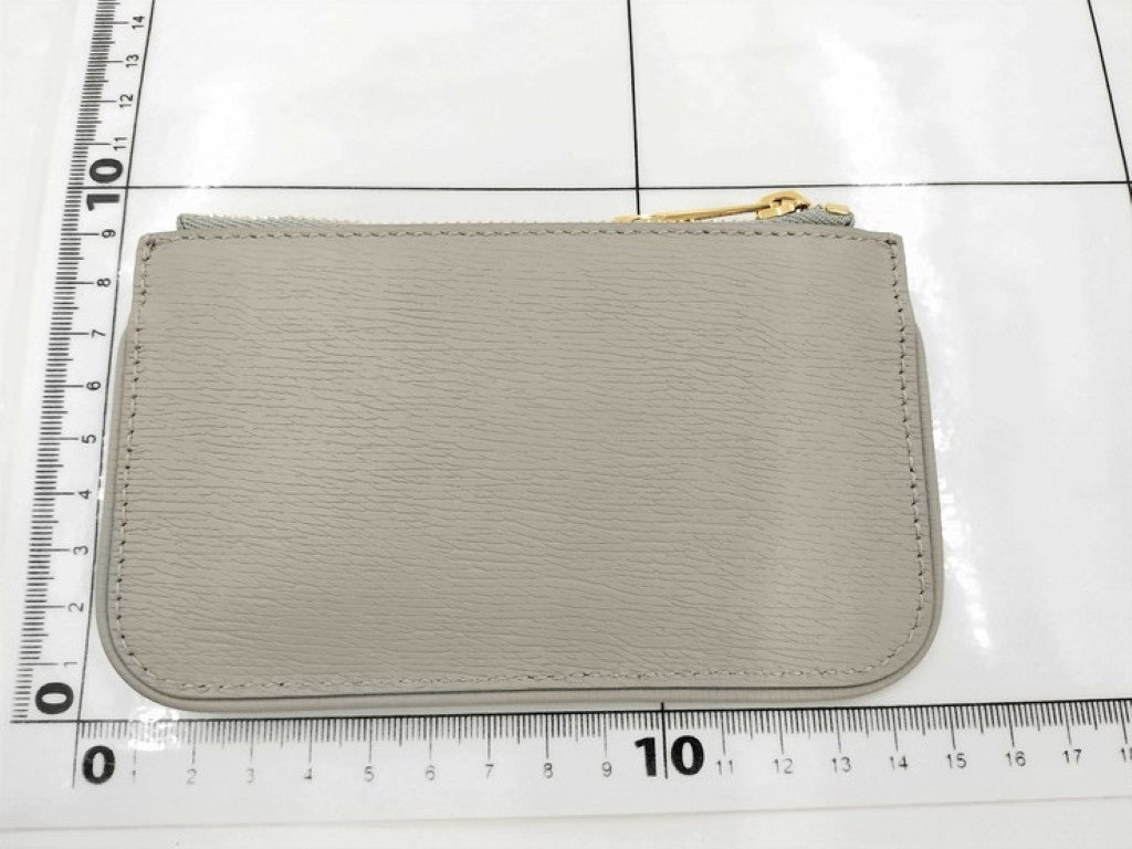 GUCCI グッチ コインケース スクリプト 790102 グレー系 レザー ユニセックス ロゴ ゴールド金具 美品