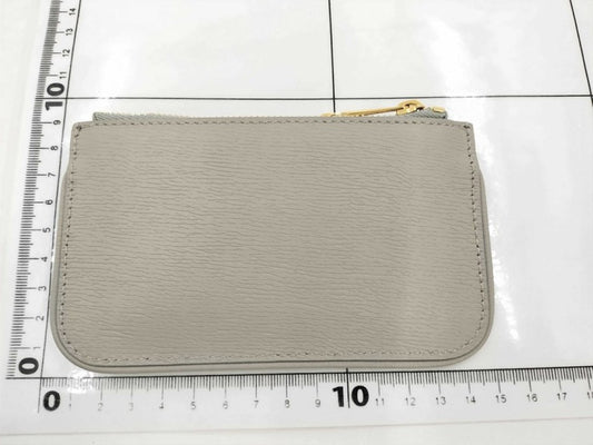 GUCCI グッチ コインケース スクリプト 790102 グレー系 レザー ユニセックス ロゴ ゴールド金具 美品