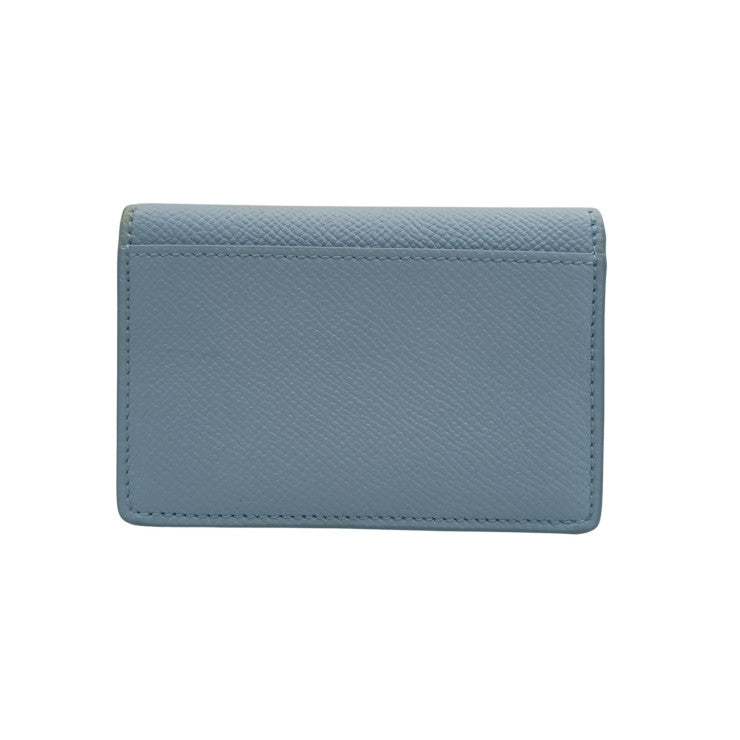 Salvatore Ferragamo フェラガモ 名刺入れ ガンチーニ カードケース IY-220371 ライトブルー系 レザー レディース ゴールド金具 新品未使用展示品