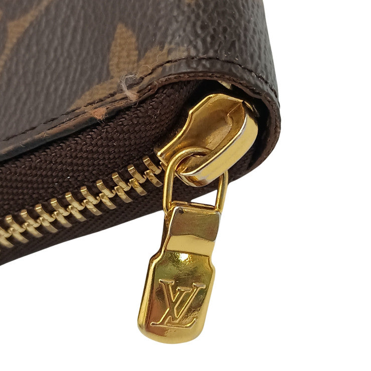 LOUIS VUITTON 長財布 ジッピーオーガナイザー M62581 ブラウン系 モノグラム ユニセックス ラウンドファスナー トラベルケース ゴールド金具 美品