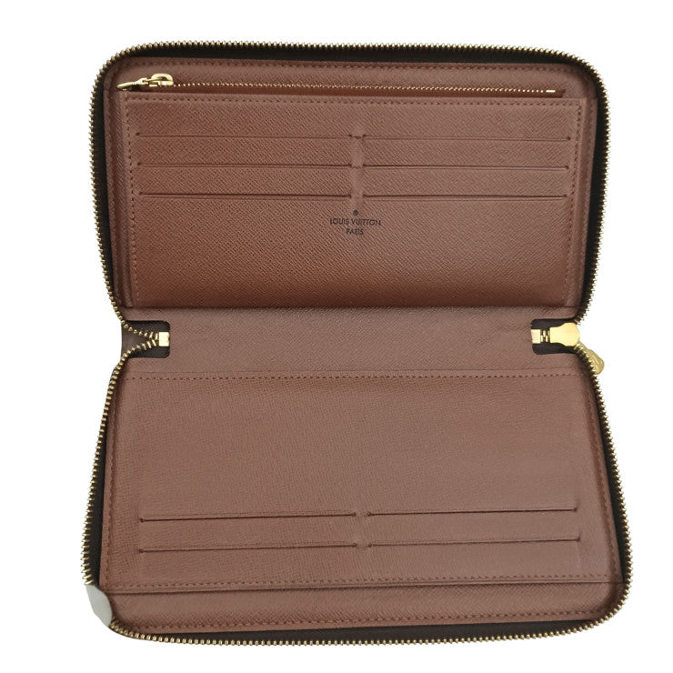 LOUIS VUITTON 長財布 ジッピーオーガナイザー M62581 ブラウン系 モノグラム ユニセックス ラウンドファスナー トラベルケース ゴールド金具 美品