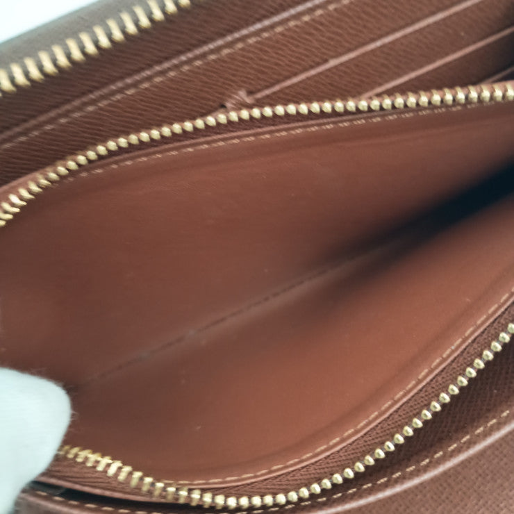 LOUIS VUITTON 長財布 ジッピーオーガナイザー M62581 ブラウン系 モノグラム ユニセックス ラウンドファスナー トラベルケース ゴールド金具 美品
