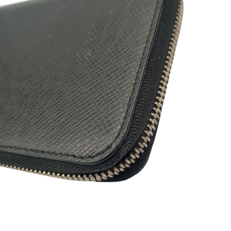 LOUIS VUITTON 長財布 ジッピー ウォレット ホリゾンタル M31071 ノワール（ブラック）系 タイガ メンズ ラウンドファスナー シルバー金具 美品