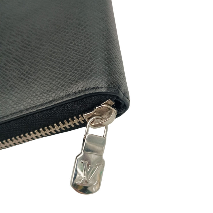 LOUIS VUITTON 長財布 ジッピー ウォレット ホリゾンタル M31071 ノワール（ブラック）系 タイガ メンズ ラウンドファスナー シルバー金具 美品