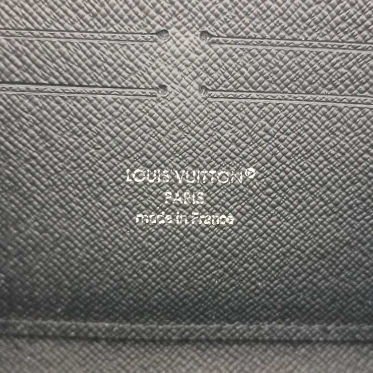LOUIS VUITTON 長財布 ジッピー ウォレット ホリゾンタル M31071 ノワール（ブラック）系 タイガ メンズ ラウンドファスナー シルバー金具 美品
