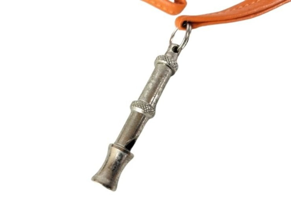 HERMES エルメス ネックレス シフレホイッスル シルバー オレンジ系 メタル レザー ユニセックス