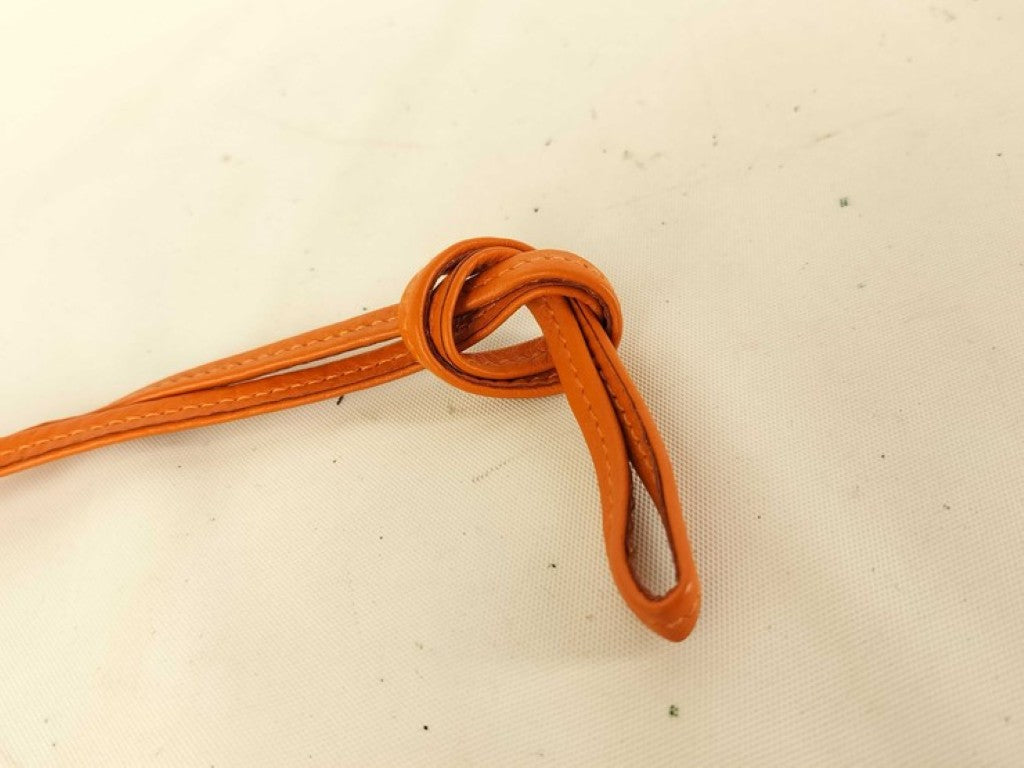 HERMES エルメス ネックレス シフレホイッスル シルバー オレンジ系 メタル レザー ユニセックス