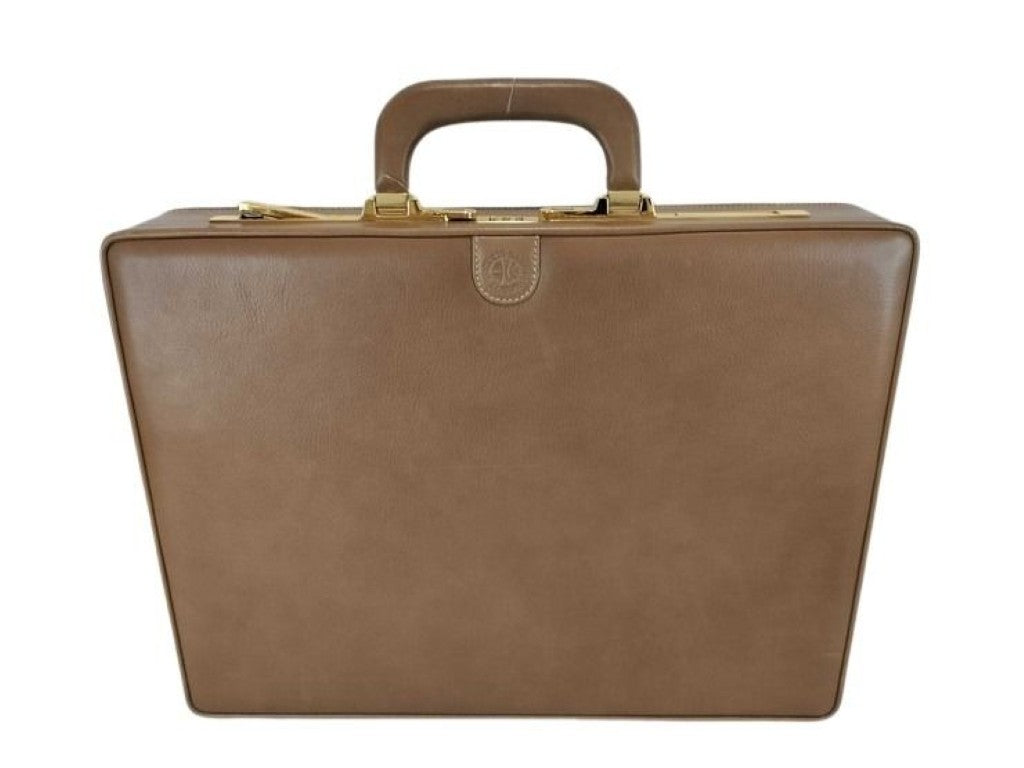 LOEWE ロエベ アタッシュケース ブラウン系 レザー メンズ ハンドバッグ ビジネスバッグ ゴールド金具 美品