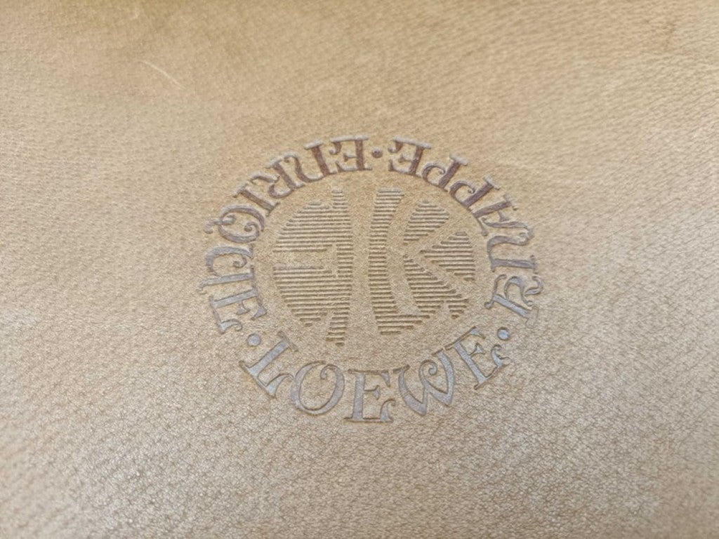 LOEWE ロエベ アタッシュケース ブラウン系 レザー メンズ ハンドバッグ ビジネスバッグ ゴールド金具 美品