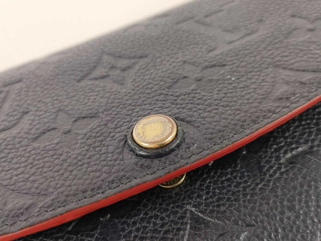 LOUIS VUITTON ルイヴィトン 長財布 ポルトフォイユ エミリー M69417 マリーヌルージュ系 モノグラムアンプラント レディース 二つ折り ゴールド金具 美品