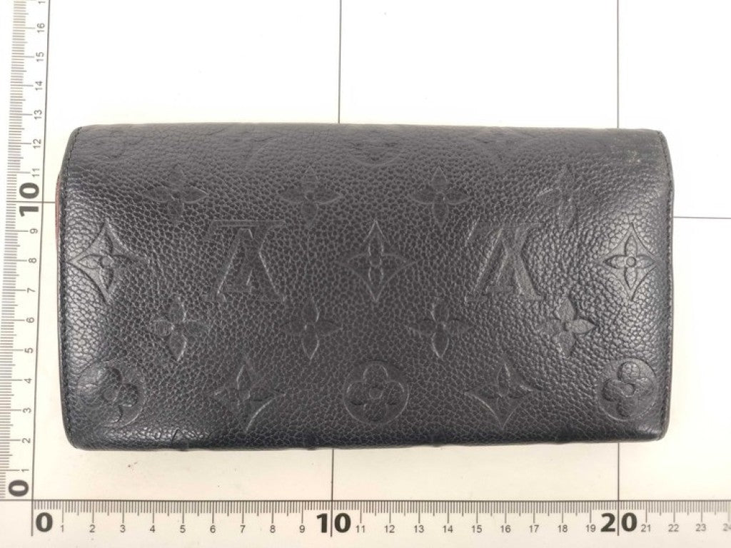 LOUIS VUITTON ルイヴィトン 長財布 ポルトフォイユ エミリー M69417 マリーヌルージュ系 モノグラムアンプラント レディース 二つ折り ゴールド金具 美品