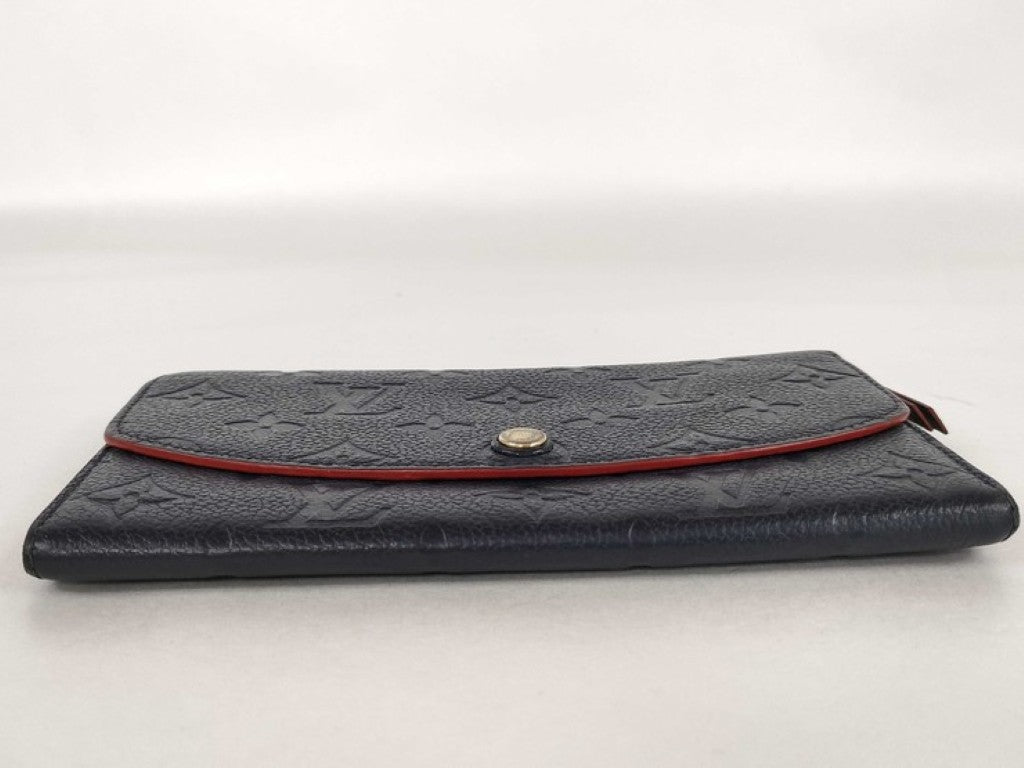 LOUIS VUITTON ルイヴィトン 長財布 ポルトフォイユ エミリー M69417 マリーヌルージュ系 モノグラムアンプラント レディース 二つ折り ゴールド金具 美品