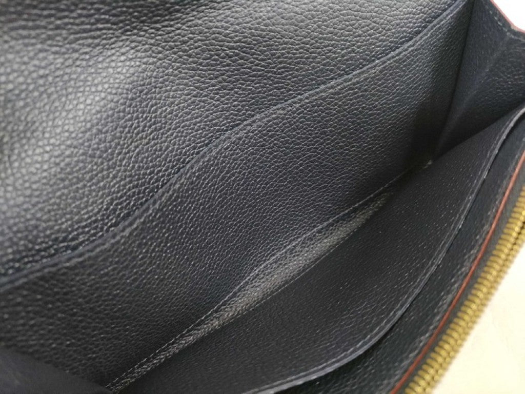 LOUIS VUITTON ルイヴィトン 長財布 ポルトフォイユ エミリー M69417 マリーヌルージュ系 モノグラムアンプラント レディース 二つ折り ゴールド金具 美品