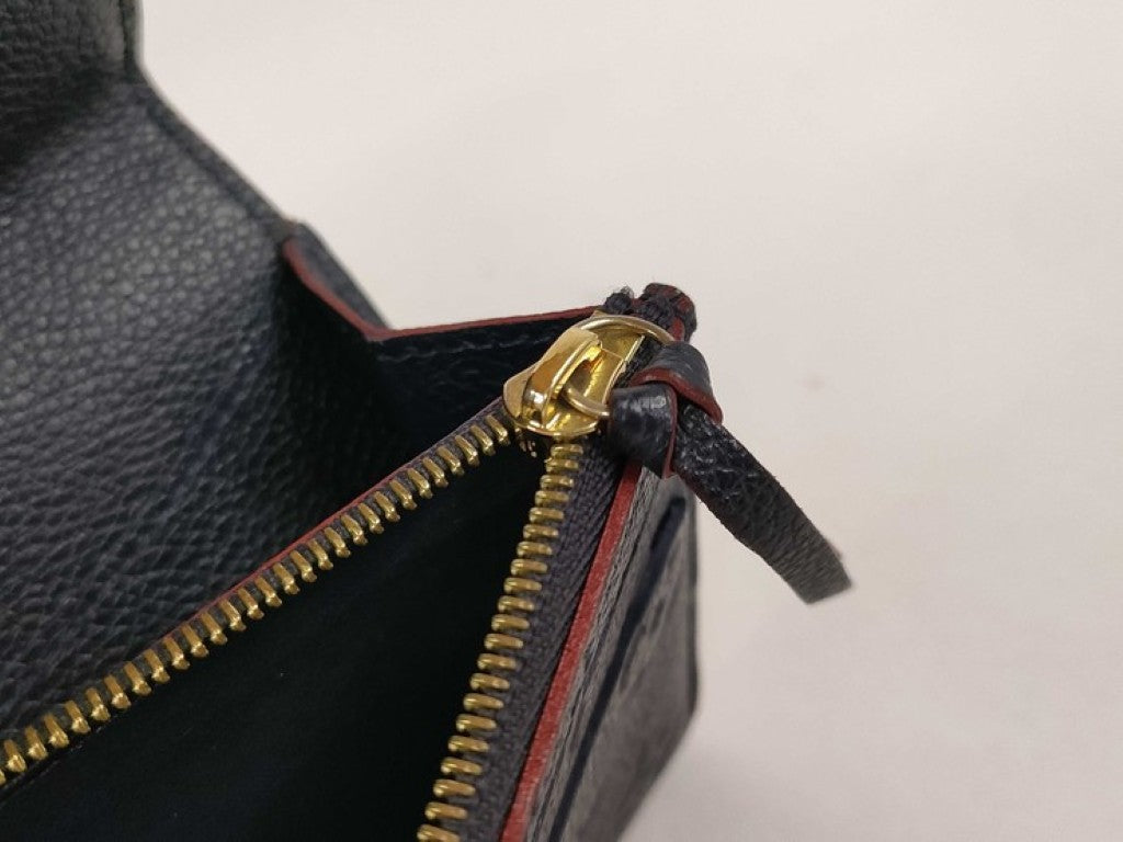 LOUIS VUITTON ルイヴィトン 長財布 ポルトフォイユ エミリー M69417 マリーヌルージュ系 モノグラムアンプラント レディース 二つ折り ゴールド金具 美品