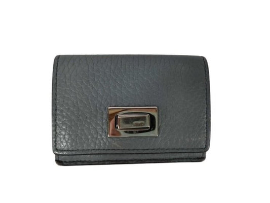 FENDI フェンディ 三つ折り財布 ピーカブー セレリア マイクロ トリフォールド ウォレット 8M0426 グレー系 レザー レディース ターンロック シルバー金具