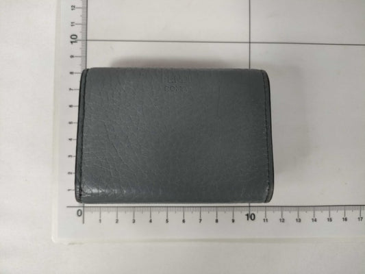 FENDI フェンディ 三つ折り財布 ピーカブー セレリア マイクロ トリフォールド ウォレット 8M0426 グレー系 レザー レディース ターンロック シルバー金具