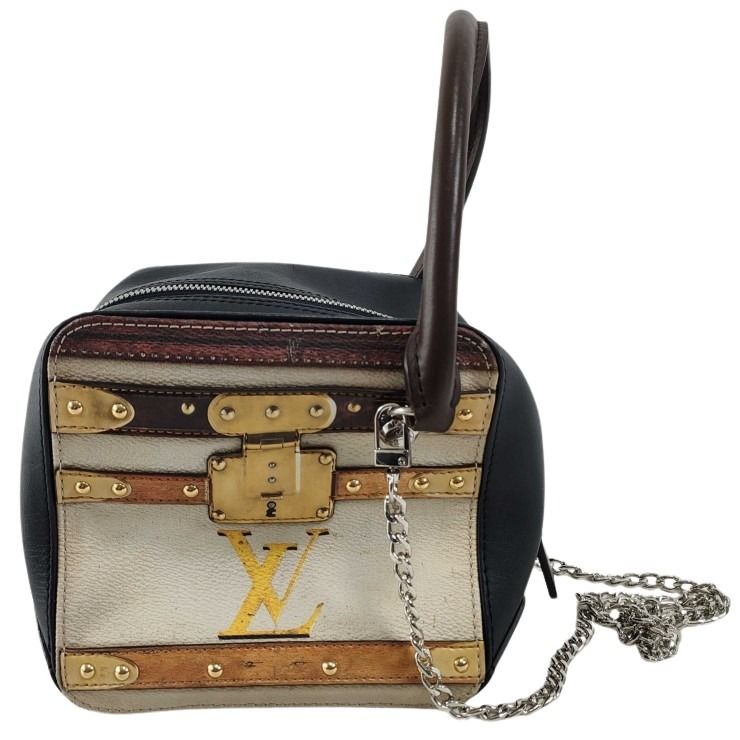 LOUIS VUITTON ルイヴィトン ハンドバッグ スクエアバッグ トロンプ ルイユ コレクション M52350 アンフィニ × プリント・マルチカラー系 カーフレザー レディース 2WAY ショルダーバッグ シルバー金具 美品