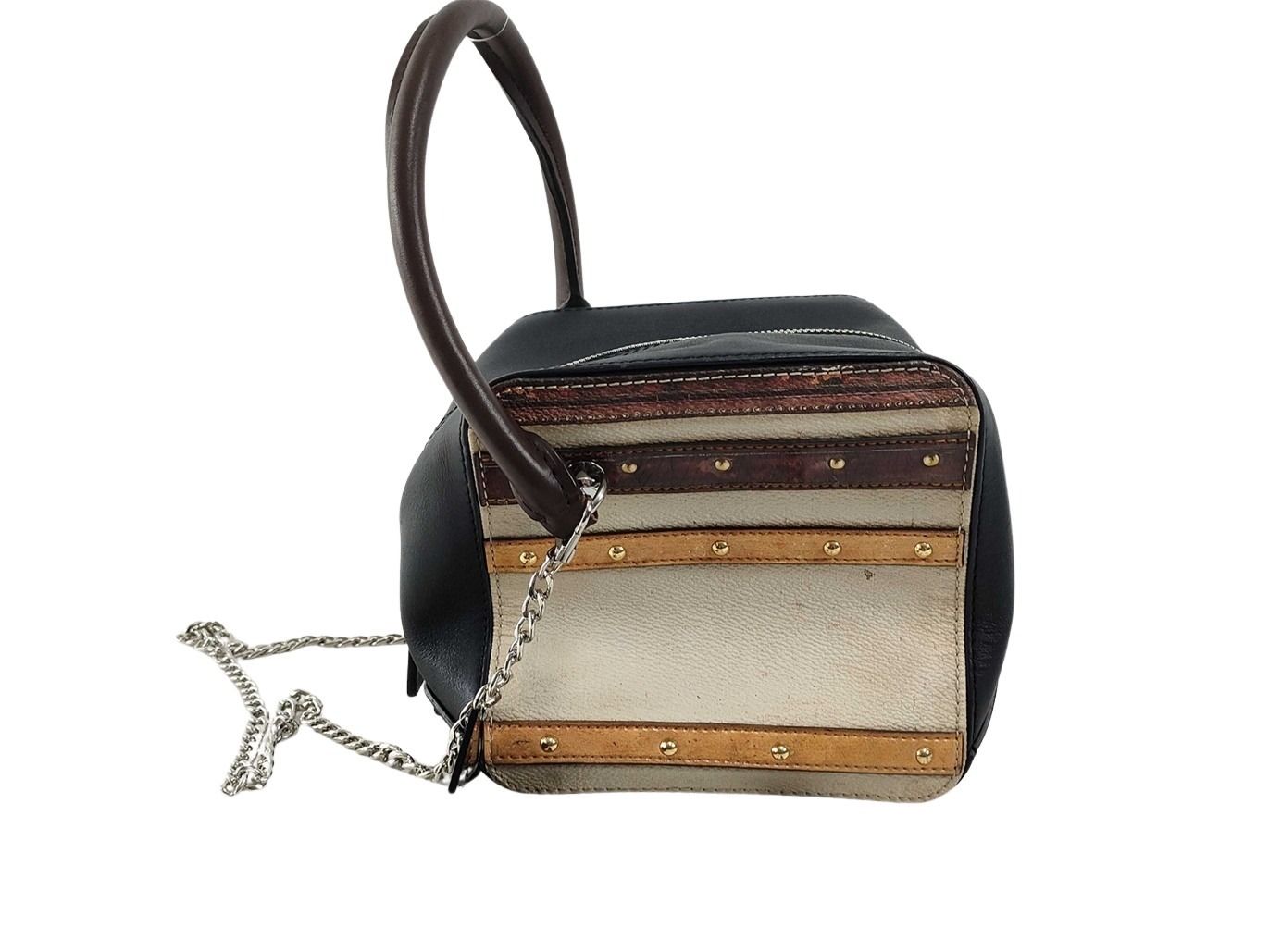 LOUIS VUITTON ルイヴィトン ハンドバッグ スクエアバッグ トロンプ ルイユ コレクション M52350 アンフィニ × プリント・マルチカラー系 カーフレザー レディース 2WAY ショルダーバッグ シルバー金具 美品