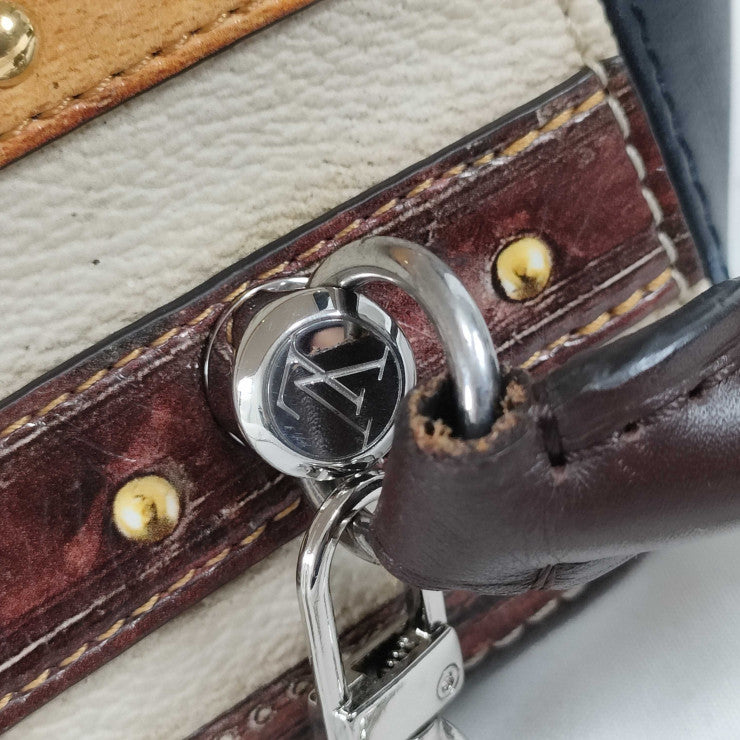 LOUIS VUITTON ルイヴィトン ハンドバッグ スクエアバッグ トロンプ ルイユ コレクション M52350 アンフィニ × プリント・マルチカラー系 カーフレザー レディース 2WAY ショルダーバッグ シルバー金具 美品