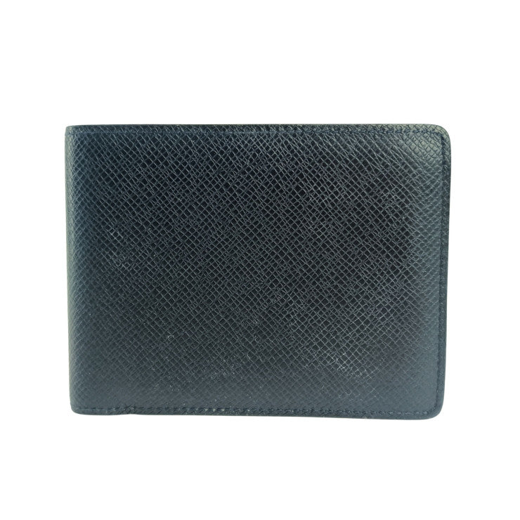 LOUIS VUITTON ルイヴィトン 二つ折り財布 ポルトフォイユ ミュルティプル M30531 ノワール系 タイガ レザー メンズ 札入れ 美品