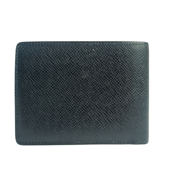 LOUIS VUITTON ルイヴィトン 二つ折り財布 ポルトフォイユ ミュルティプル M30531 ノワール系 タイガ レザー メンズ 札入れ 美品