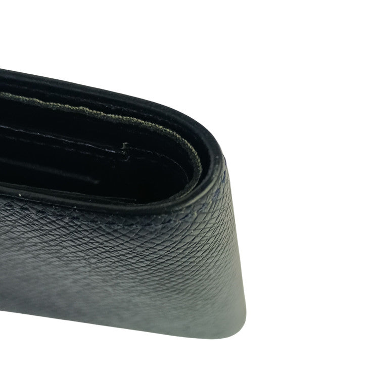 LOUIS VUITTON ルイヴィトン 二つ折り財布 ポルトフォイユ ミュルティプル M30531 ノワール系 タイガ レザー メンズ 札入れ 美品