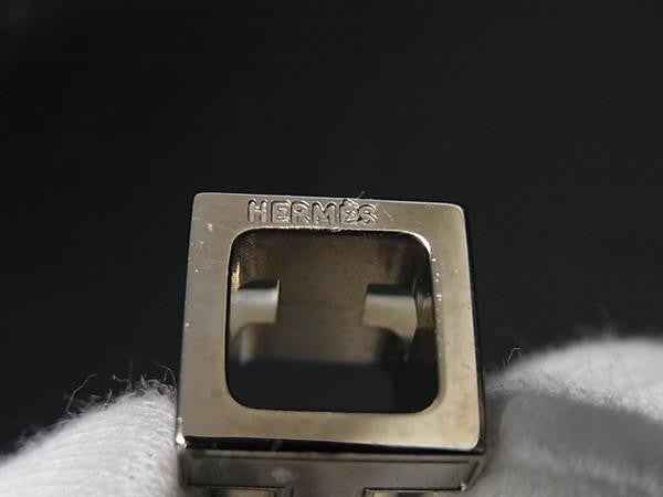 HERMES エルメス ペンダントトップ カージュドアッシュ Hキューブ シルバー系×ピンク系 メタル レディース ネックレストップ 美品