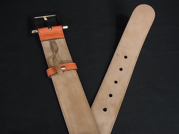 GUCCI グッチ ベルト グッチシマ 281548 オレンジ系 レザー ユニセックス ゴールド金具 美品