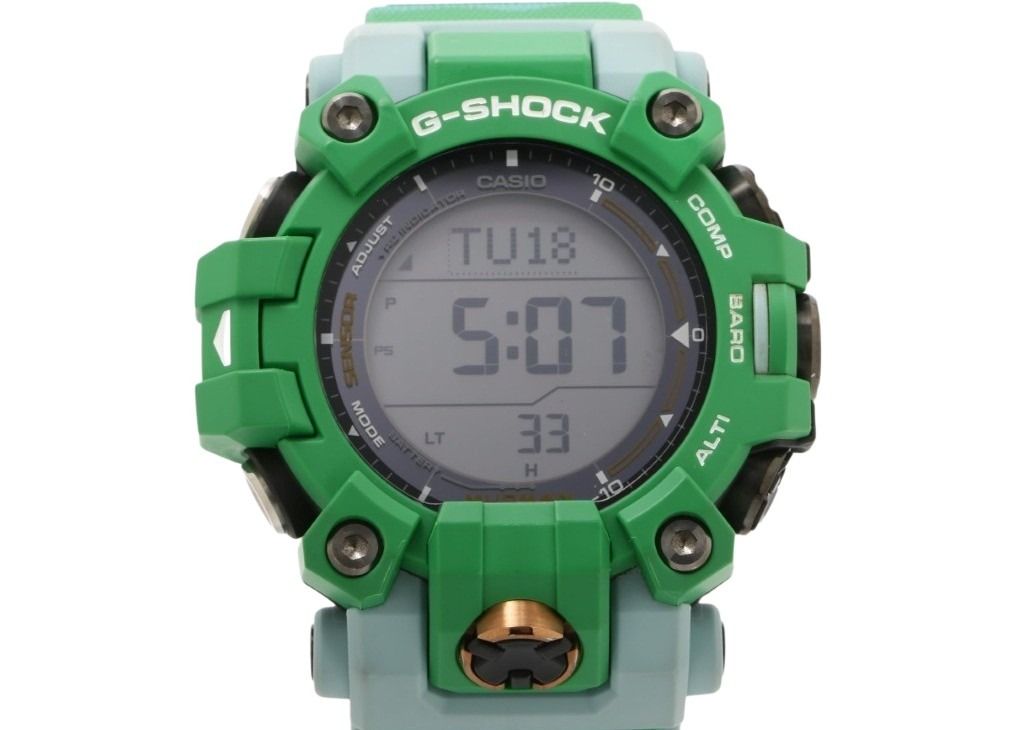 CASIO カシオ 時計 G-SHOCK EARTHWATCHコラボレーションモデル MASTER OF G - LAND MUDMAN GW-9500KJ-3JR グリーン系 カーボンファイバー強化樹脂 樹脂バンド メンズ デジタル 美品