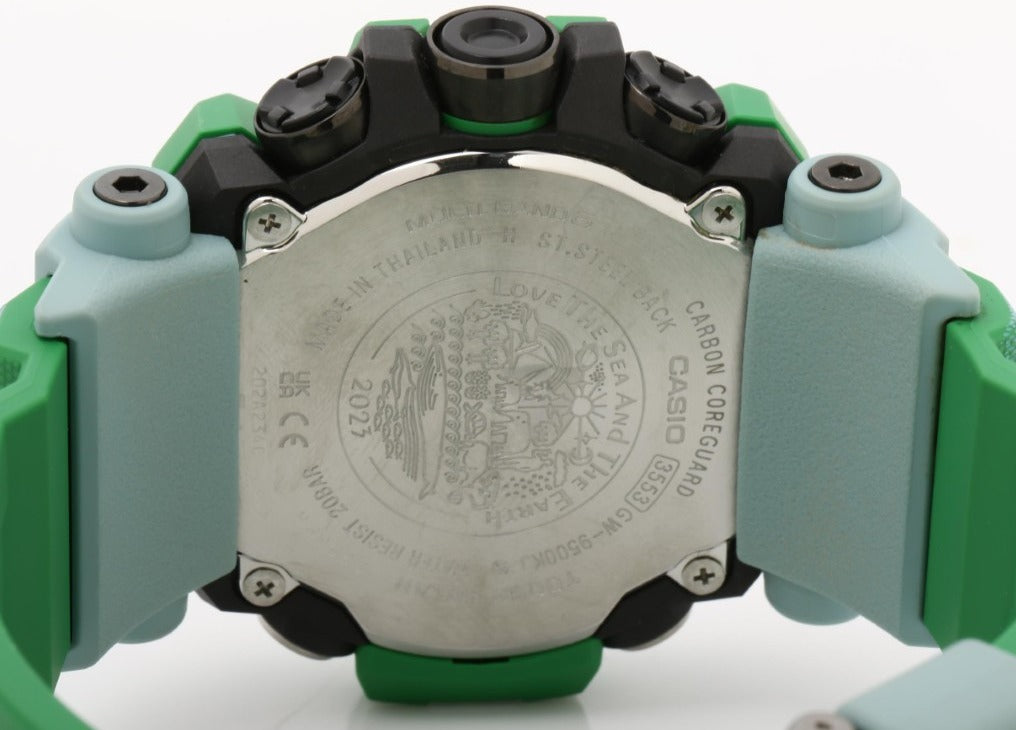 CASIO カシオ 時計 G-SHOCK EARTHWATCHコラボレーションモデル MASTER OF G - LAND MUDMAN GW-9500KJ-3JR グリーン系 カーボンファイバー強化樹脂 樹脂バンド メンズ デジタル 美品