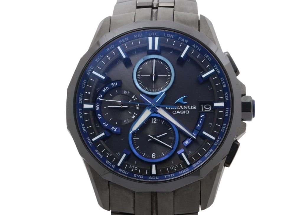 CASIO カシオ 時計 OCEANUS オシアナス マンタ OCW-S3001B-1AJF ブラック系 チタン メンズ アナログ 美品