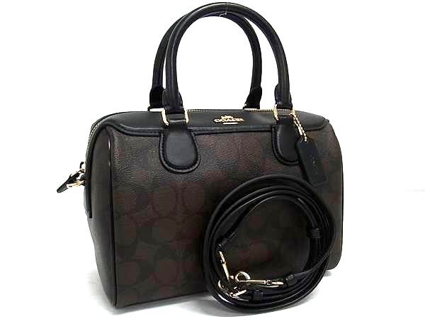 COACH コーチ ハンドバッグ シグネチャー F32203 ブラウン PVC レザー レディース 2WAY ゴールド金具 新品未使用展示品