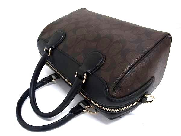 COACH コーチ ハンドバッグ シグネチャー F32203 ブラウン PVC レザー レディース 2WAY ゴールド金具 新品未使用展示品