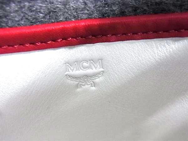 MCM エムシーエム トートバッグ シュタッド ローデン MUT8ASD10EP001 グレー ブラック フェルト レザー レディース 美品