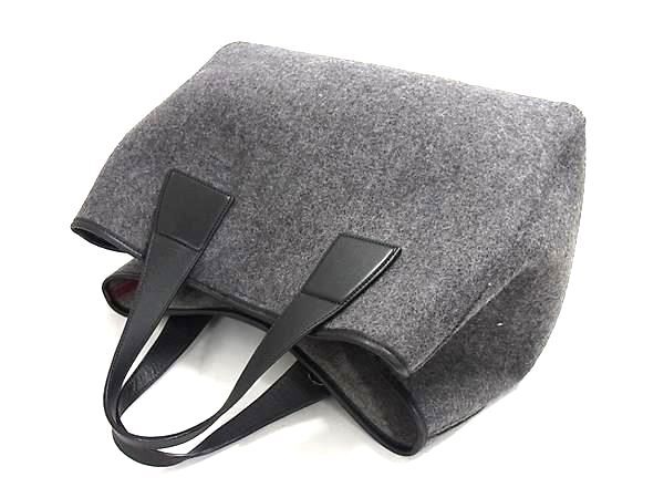 MCM エムシーエム トートバッグ シュタッド ローデン MUT8ASD10EP001 グレー ブラック フェルト レザー レディース 美品