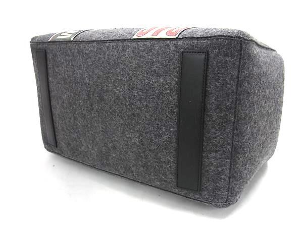 MCM エムシーエム トートバッグ シュタッド ローデン MUT8ASD10EP001 グレー ブラック フェルト レザー レディース 美品