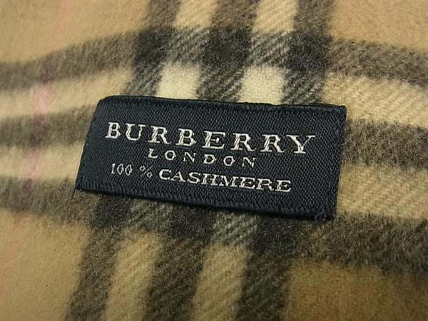 BURBERRY バーバリー マフラー ノバチェック ブラウン系 カシミヤ100％ ユニセックス フリンジ 美品
