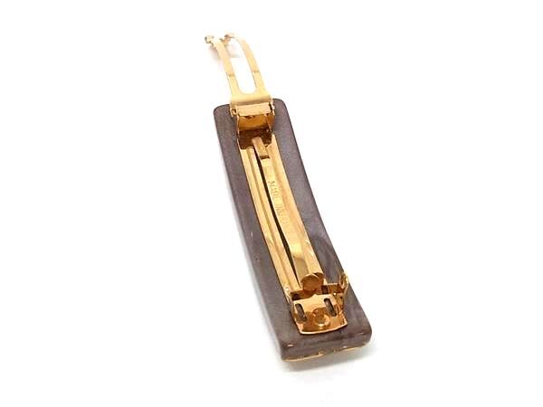 LOUIS VUITTON ルイヴィトン バレッタ モノグラム アンクルージョン M65305 ブラウン系 レジン レディース 美品