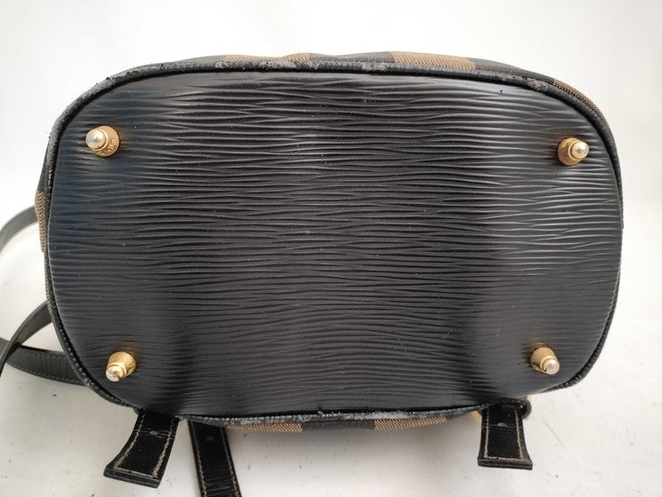 FENDI フェンディ リュックサック ペカン 26324 ブラウン レザー キャンバス レディース ゴールド金具