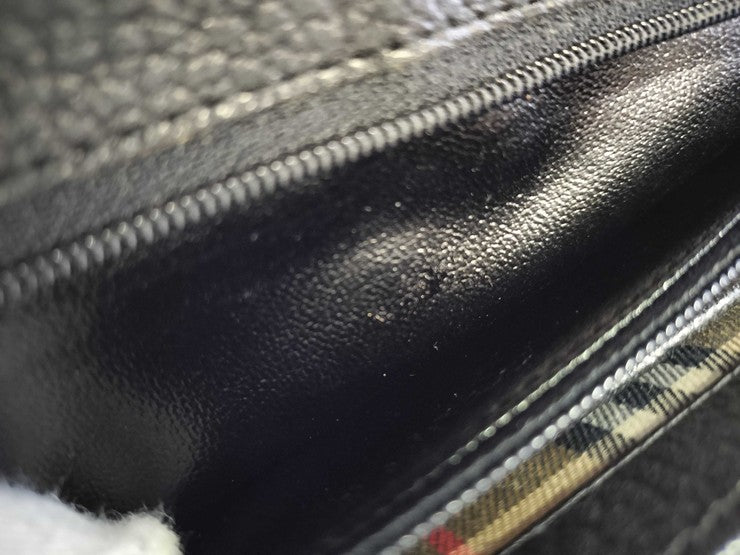 BURBERRY バーバリー ハンドバッグ ブラック レザー レディース ゴールド金具