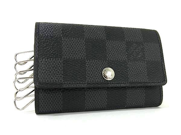 LOUIS VUITTON ルイヴィトン キーケース ミュルティクレ 6 N62662 ブラック系 ダミエ グラフィット キャンバス × レザー メンズ 6連 超美品