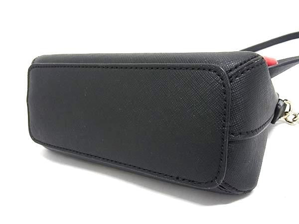 KATE SPADE ケイトスペード ハンドバッグ ディズニー コラボ ミニーマウス マイクロ サッチェル WKRU6606 ブラック系×レッド系 レザー レディース 2WAY ショルダーバッグ 超美品