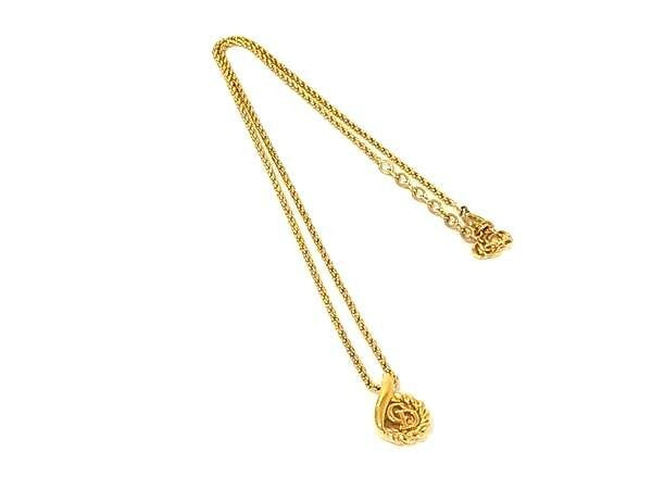ChristianDior ディオール ネックレス CDロゴ ゴールド系 メタル レディース 美品