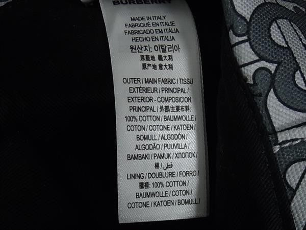 BURBERRY バーバリー キャップ TBモノグラム グレー系 コットン100% メンズ 超美品